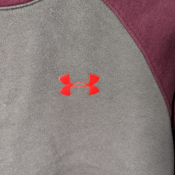Under Armour Coldgear Grey & Burgundy Pullover Sweatshirt - Picture 2 of 8